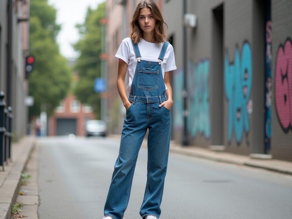 Cum să porți salopeta din denim în modă streetwear